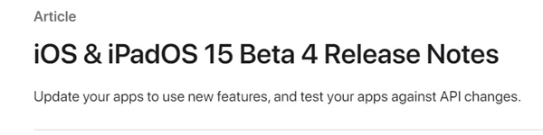 ios15beta4值得更新吗ios15beta4更新介绍