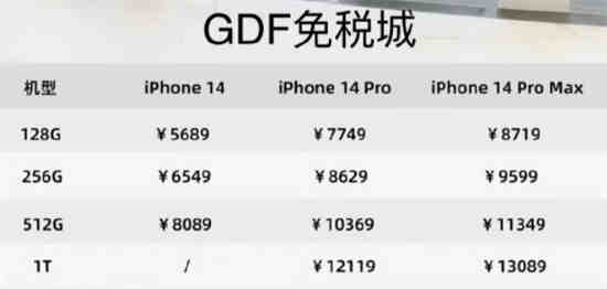 海南免税买iPhone14系列便宜多少 iPhone14海南免税价格一览