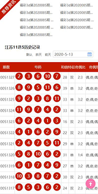 江苏11选五开奖结果图截图