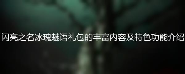 以闪亮之名冰瑰魅语礼包的丰富内容及特色功能介绍